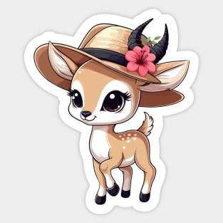 Cool Gazelle in Hat Sticker